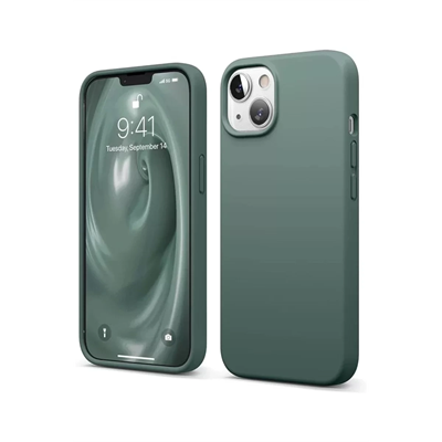 Apple iPhone 14 Kılıf First Silikon - Koyu Yeşil