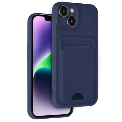 Apple iPhone 14 Kılıf Kelvin Kartvizitli Silikon - Lacivert