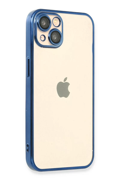 Apple iPhone 14 Kılıf Lensli Silikon - Açık Mavi