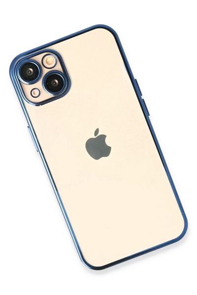 Apple iPhone 14 Kılıf Lensli Silikon - Açık Mavi