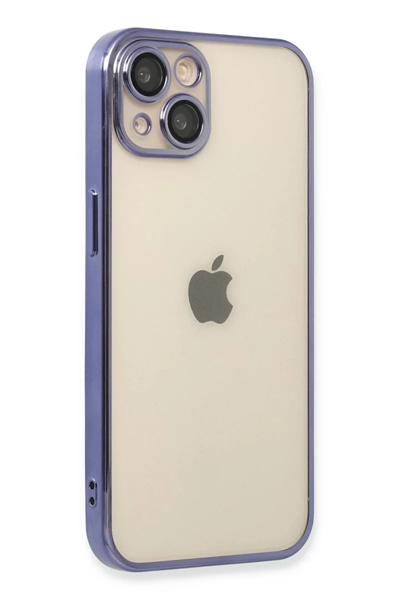 Apple iPhone 14 Kılıf Lensli Silikon - Mor