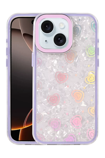 Apple iPhone 14 Lumi Desenli Kapak - Mor