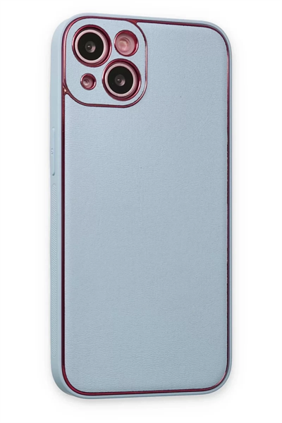 Apple iPhone 14 Plus Kılıf Coco Deri Silikon Kapak - Sky Blue