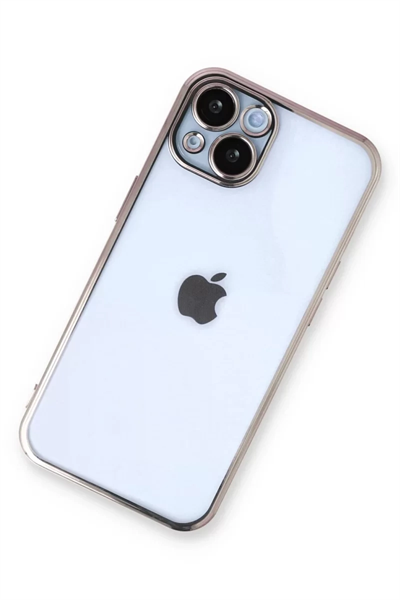 Apple iPhone 14 Plus Kılıf Lensli Silikon - Gold