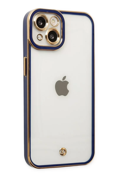 Apple iPhone 14 Plus Kılıf Liva Lens Silikon - Mavi