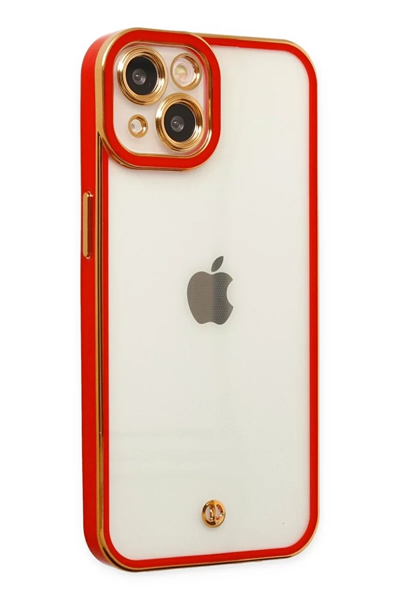 Apple iPhone 14 Plus Kılıf Liva Lens Silikon - Kırmızı