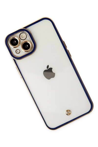 Apple iPhone 14 Plus Kılıf Liva Lens Silikon - Mavi