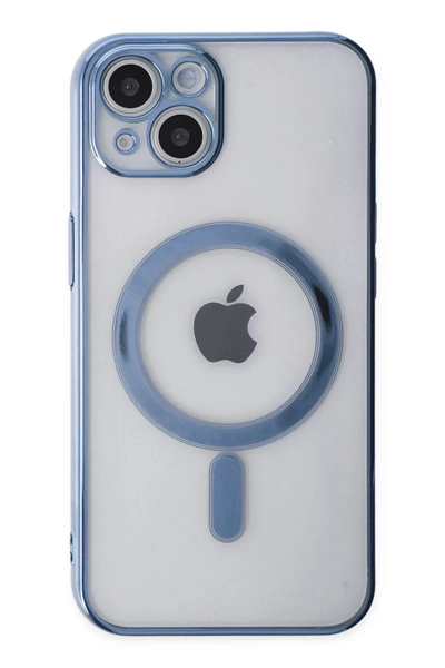 Apple iPhone 14 Plus Kılıf Magneticsafe Lazer Silikon - Sierra Blue