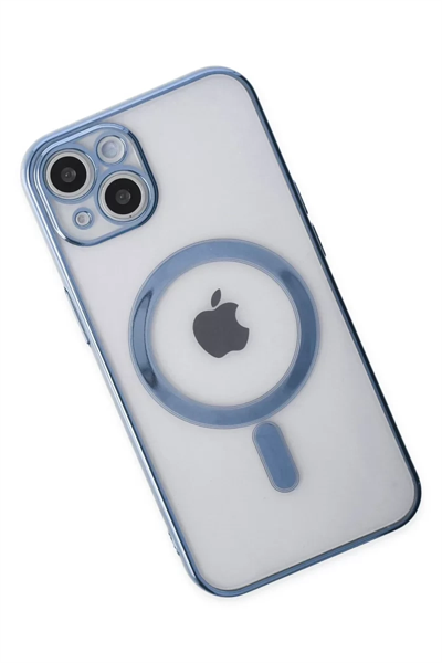 Apple iPhone 14 Plus Kılıf Magneticsafe Lazer Silikon - Sierra Blue