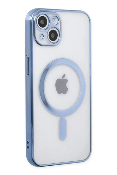 Apple iPhone 14 Plus Kılıf Magneticsafe Lazer Silikon - Sierra Blue