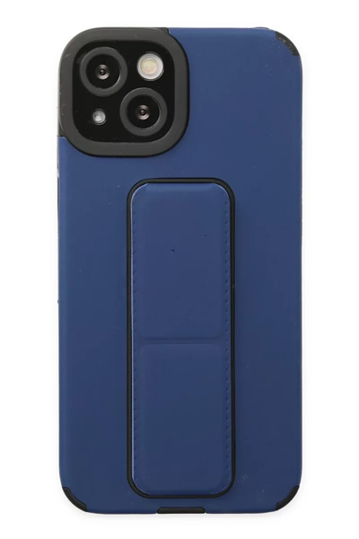 Apple iPhone 14 Plus Kılıf Mega Standlı Silikon - Mavi