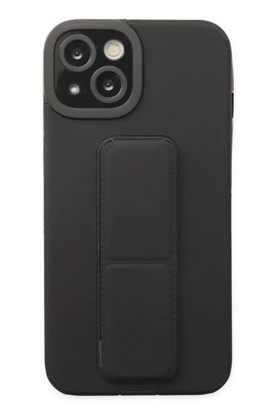 Apple iPhone 14 Plus Kılıf Mega Standlı Silikon - Siyah