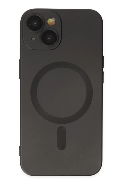 Apple iPhone 14 Plus Kılıf Moshi Lens Magneticsafe Silikon - Siyah