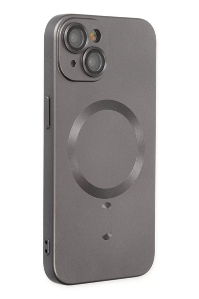 Apple iPhone 14 Plus Kılıf Moshi Lens Magneticsafe Silikon - Füme
