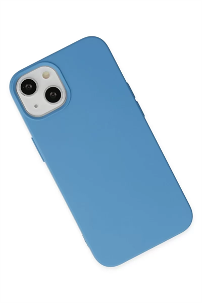 Apple iPhone 14 Plus Kılıf Nano içi Kadife Silikon - Mavi