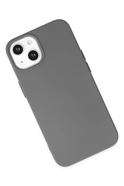 Apple iPhone 14 Plus Kılıf Nano içi Kadife Silikon - Gri