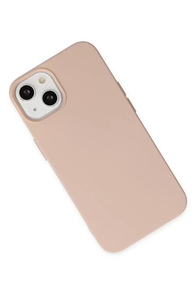 Apple iPhone 14 Plus Kılıf Nano içi Kadife Silikon - Pudra