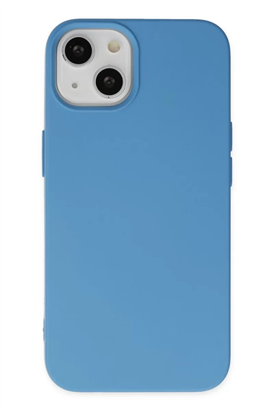 Apple iPhone 14 Plus Kılıf Nano içi Kadife Silikon - Mavi