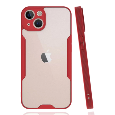 Apple iPhone 14 Plus Kılıf Platin Silikon - Kırmızı