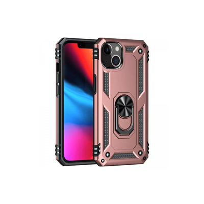Apple iPhone 14 Plus Kılıf Sofya Yüzüklü Silikon Kapak - Rose