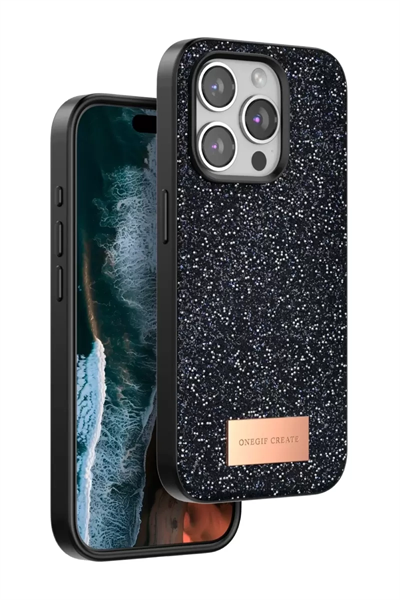 Apple iPhone 14 Pro Bright Simli Kapak - Siyah
