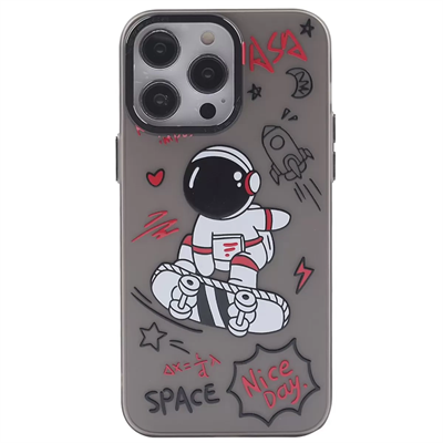 Apple iPhone 14 Pro Kılıf Desenli Kapak - Siyah - 1