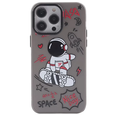 Apple iPhone 14 Pro Kılıf Desenli Kapak - Siyah - 1