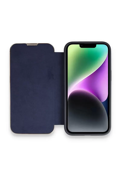 Apple iPhone 14 Pro Kılıf Dolpin Kapaklı - Lacivert