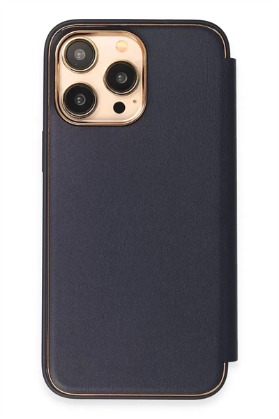 Apple iPhone 14 Pro Kılıf Dolpin Kapaklı - Lacivert