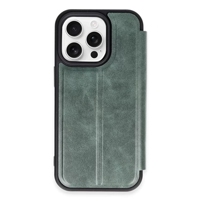 Apple iPhone 14 Pro Kılıf Flip Cover - Koyu Yeşil