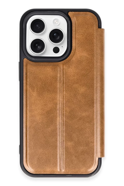 Apple iPhone 14 Pro Kılıf Flip Cover - Taba