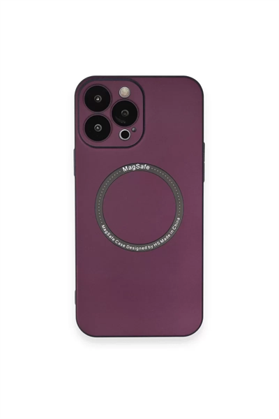 Apple iPhone 14 Pro Kılıf Jack Magneticsafe Lens Silikon - Mürdüm