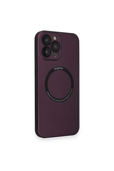 Apple iPhone 14 Pro Kılıf Jack Magneticsafe Lens Silikon - Mürdüm