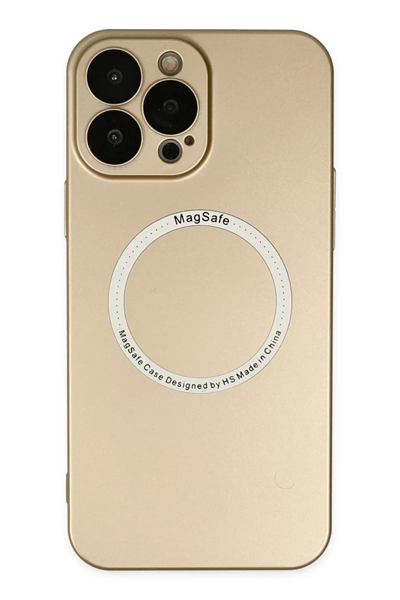 Apple iPhone 14 Pro Kılıf Jack Magneticsafe Lens Silikon - Gold
