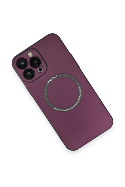 Apple iPhone 14 Pro Kılıf Jack Magneticsafe Lens Silikon - Mürdüm