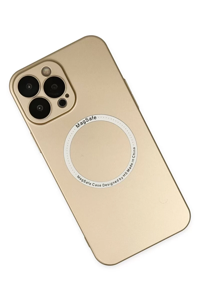 Apple iPhone 14 Pro Kılıf Jack Magneticsafe Lens Silikon - Gold