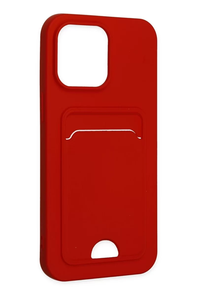 Apple iPhone 14 Pro Kılıf Kelvin Kartvizitli Silikon - Kırmızı