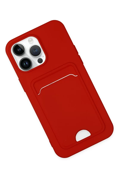 Apple iPhone 14 Pro Kılıf Kelvin Kartvizitli Silikon - Kırmızı