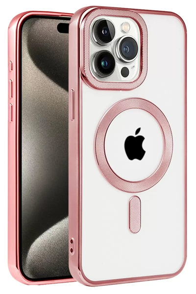 Apple iPhone 14 Pro Kılıf Kronos Magsafe Kapak - Rose Gold