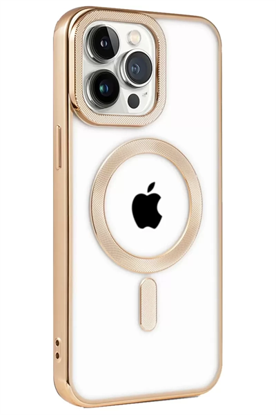 Apple iPhone 14 Pro Kılıf Kronos Magsafe Kapak - Gold