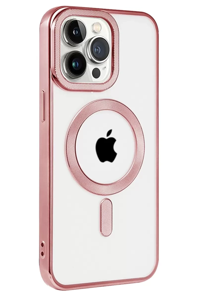 Apple iPhone 14 Pro Kılıf Kronos Magsafe Kapak - Rose Gold