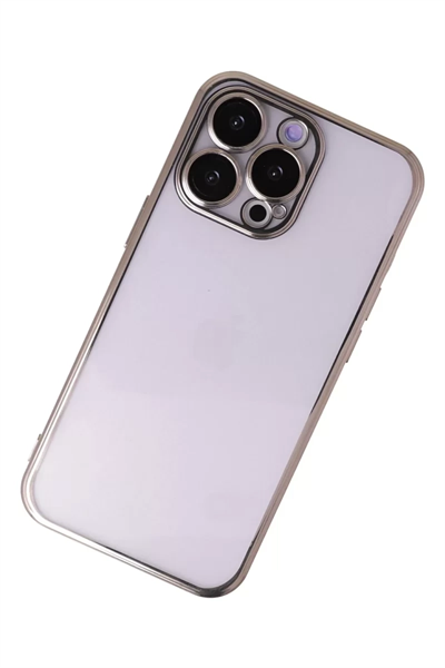 Apple iPhone 14 Pro Kılıf Lensli Silikon - Gold