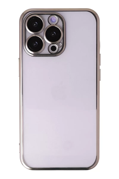 Apple iPhone 14 Pro Kılıf Lensli Silikon - Gold