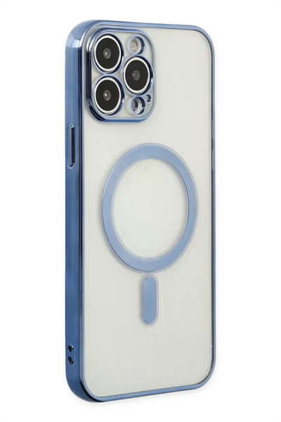 Apple iPhone 14 Pro Kılıf Magneticsafe Lazer Silikon - Sierra Blue