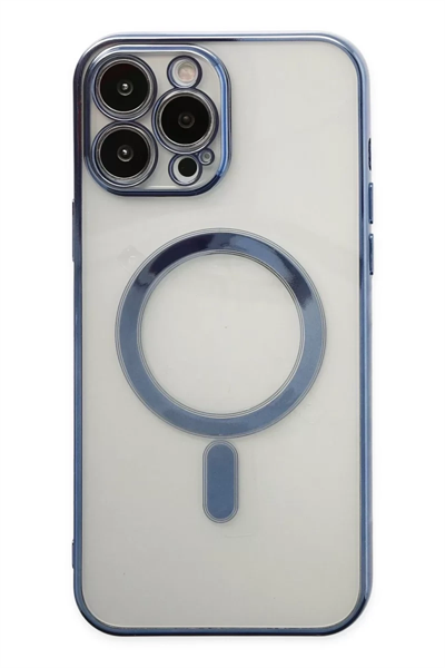 Apple iPhone 14 Pro Kılıf Magneticsafe Lazer Silikon - Sierra Blue