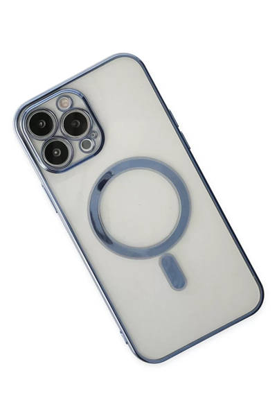 Apple iPhone 14 Pro Kılıf Magneticsafe Lazer Silikon - Sierra Blue