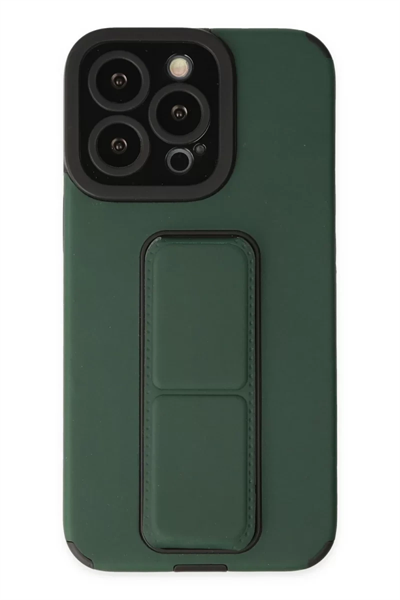 Apple iPhone 14 Pro Kılıf Mega Standlı Silikon - Yeşil