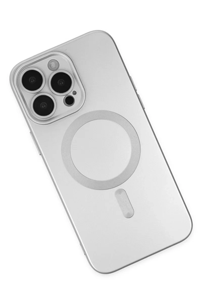 Apple iPhone 14 Pro Kılıf Moshi Lens Magneticsafe Silikon - Gümüş
