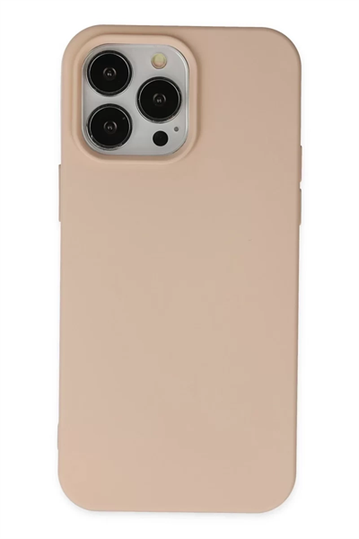Apple iPhone 14 Pro Kılıf Nano içi Kadife Silikon - Pudra