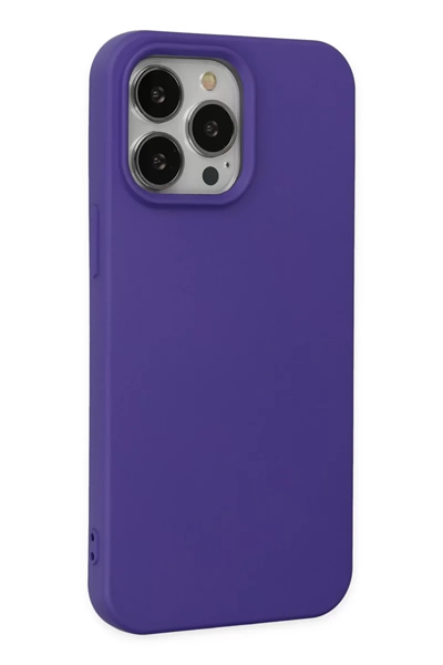 Apple iPhone 14 Pro Kılıf Nano içi Kadife Silikon - Mor